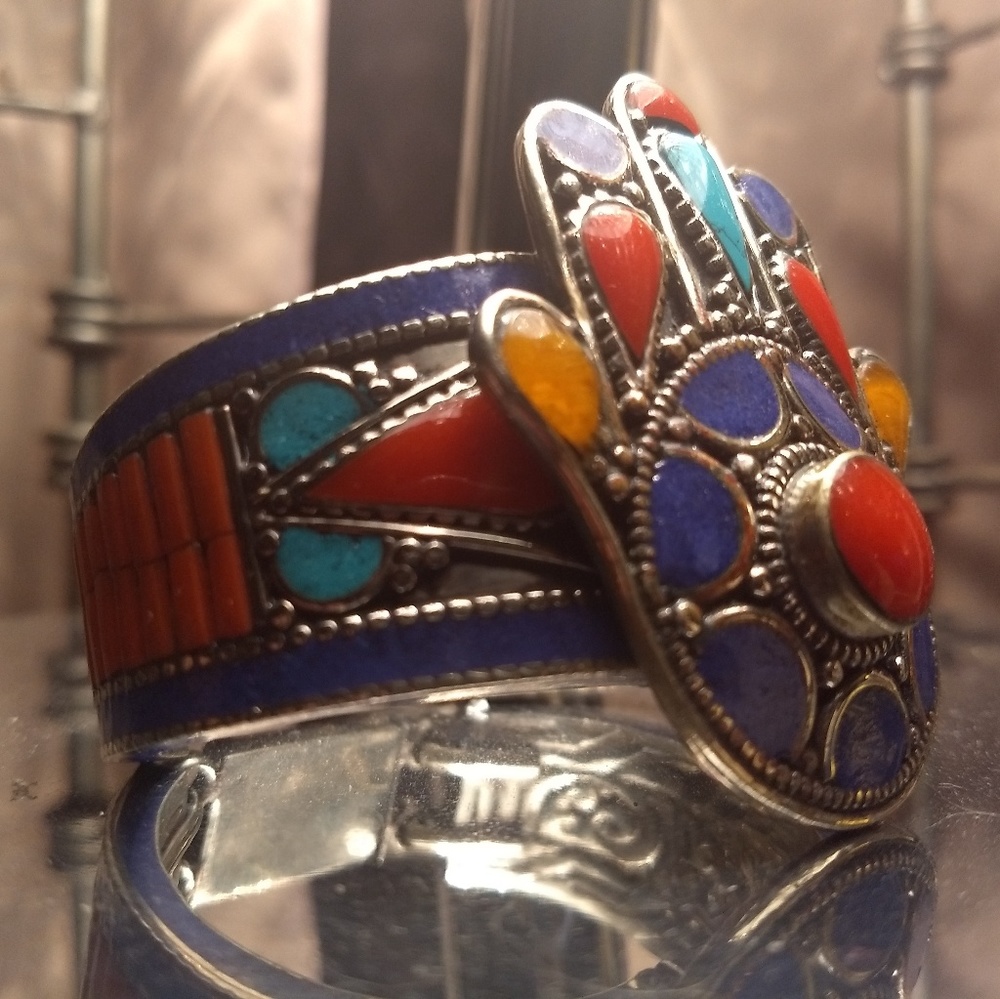 Vintage Sterling Silver Hamsa Bracelet